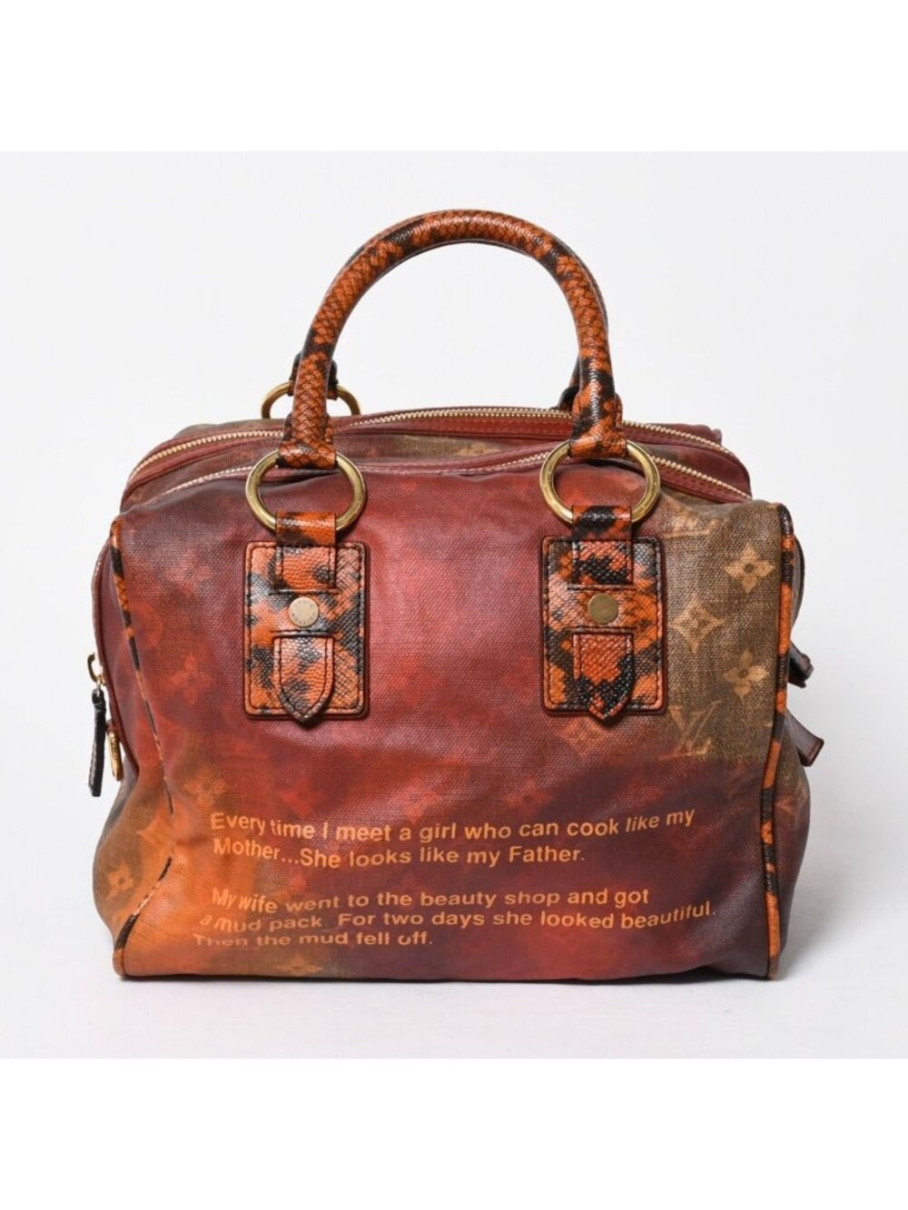 Louis Vuitton Richard Prince Jokes Man Crazy Handbag Rouge Gold